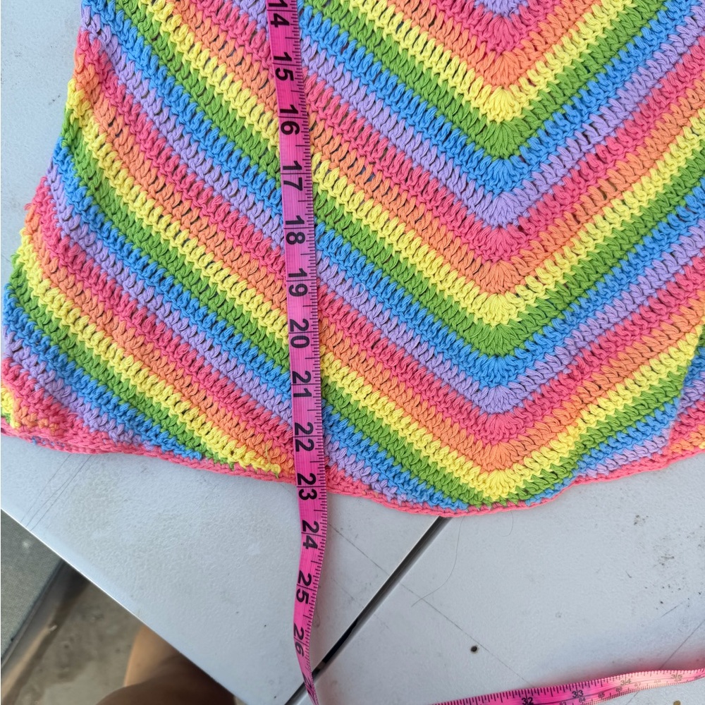 Club Exx Rainbow Crochet Halter Top mini dress - Picture 8 of 10